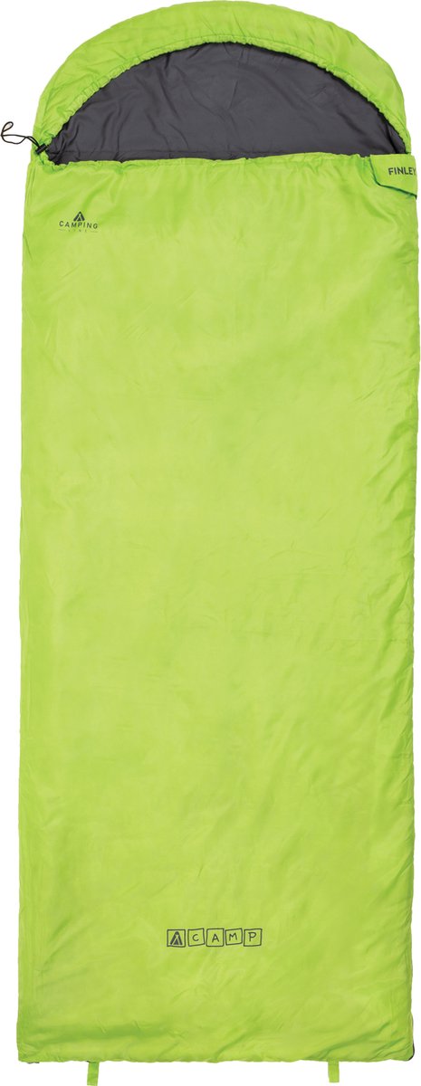 ACAMP FINLEY Lichtgewicht Deken Slaapzak met capuchon 220 x 85 cm LIME Groen 850 Gram PFC-Vrij