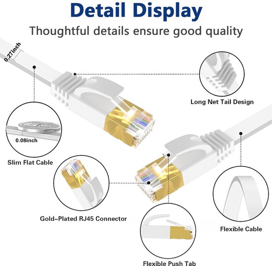 5x 0,5m CAT7 netwerkkabel - 10 Gigabit - RJ45 patchkabel Ethernetkabel (SFTP PIMF LSZH CU) - voor DSL LAN switch modem router patchpaneel CAT7 CAT6 CAT5 - Meerkleurig 5x 0,5m CAT7 netwerkkabel - 10 Gigabit - RJ45 patchkabel Ethernetkabel (SFTP PIMF LSZH CU) - voor DSL LAN switch modem router patchpaneel CAT7 CAT6 CAT5 - Meerkleurig