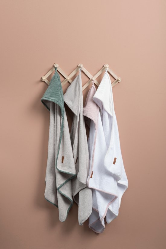 Baby's Only Baby badcape - Omslagdoek - Handdoek met capuchon Sense - Peach - 75x85 cm - Badstof van Baby's Only — afbeelding 3