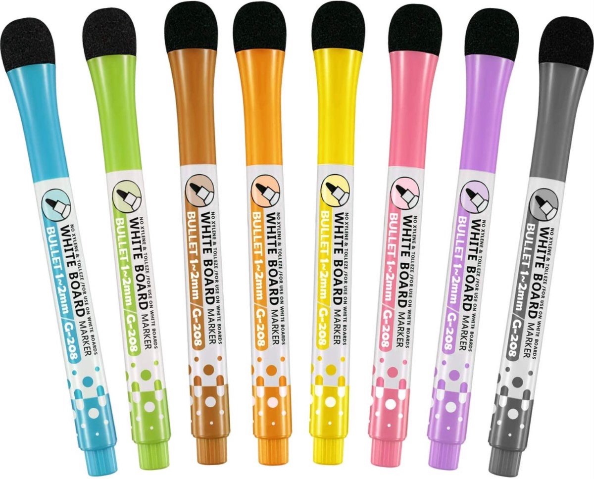 Jumada's - 8 Stuks Whiteboard Stiften Met Wisser - Kwaliteirs whiteboardstiften