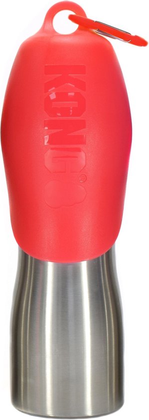 Kong H2O Drinkfles voor honden rvs rood 740 ml