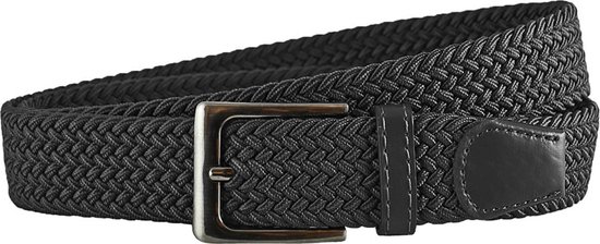 Landley Elastische Riem met Gevlochten Stretch Elastiek – Dames / Heren - Zwart - Lengte totaal 140 cm / Riemmaat 125