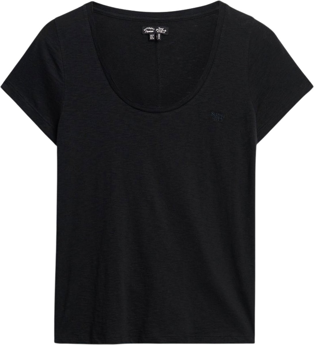 Superdry SCOOP NECK TEE Dames T-shirt Zwart