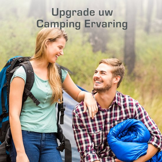 Active Era Premium Slaapzak - 200 GSM Vulling en Aanritsbaar - Dekenmodel - Lente/Zomer voor Kamperen, Camping, Backpacken, Hiken, Festivals, Logeren, Buitenhuis - Volwassenen & Kinderen - 190x75cm - Blauw van Active Era — afbeelding 3