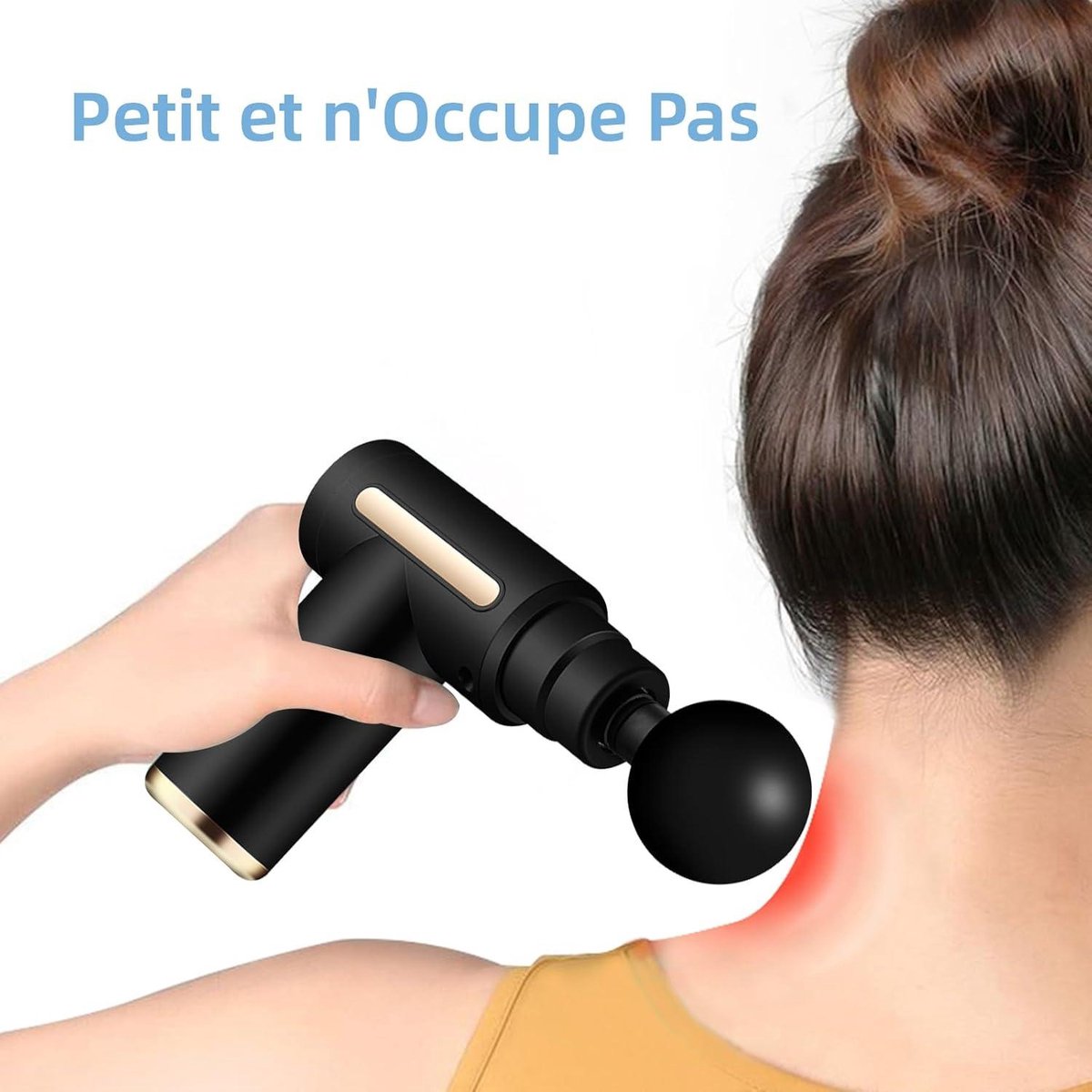 Afbeelding 2 van Massage gun Mini-Massagepistool voor spieren met LCD-display en 4 massagekoppen - Verlicht pijn en stijfheid met 6 instelbare niveaus massage gun