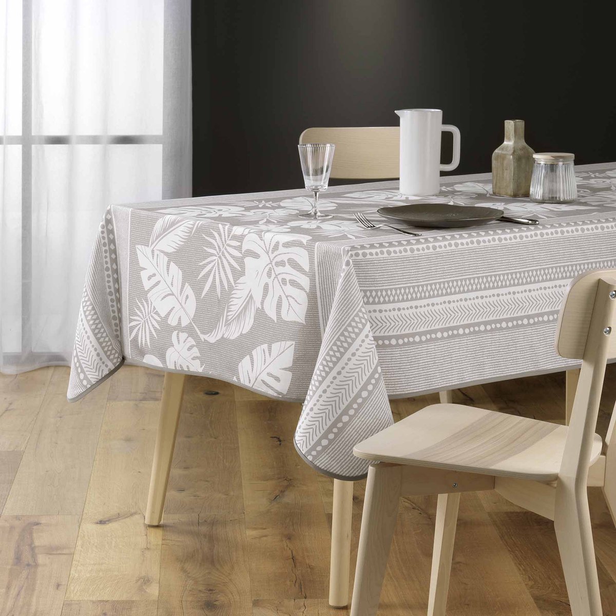 Vierkante polyester tafelkleed met print AMBRINE, 150 x 150 cm