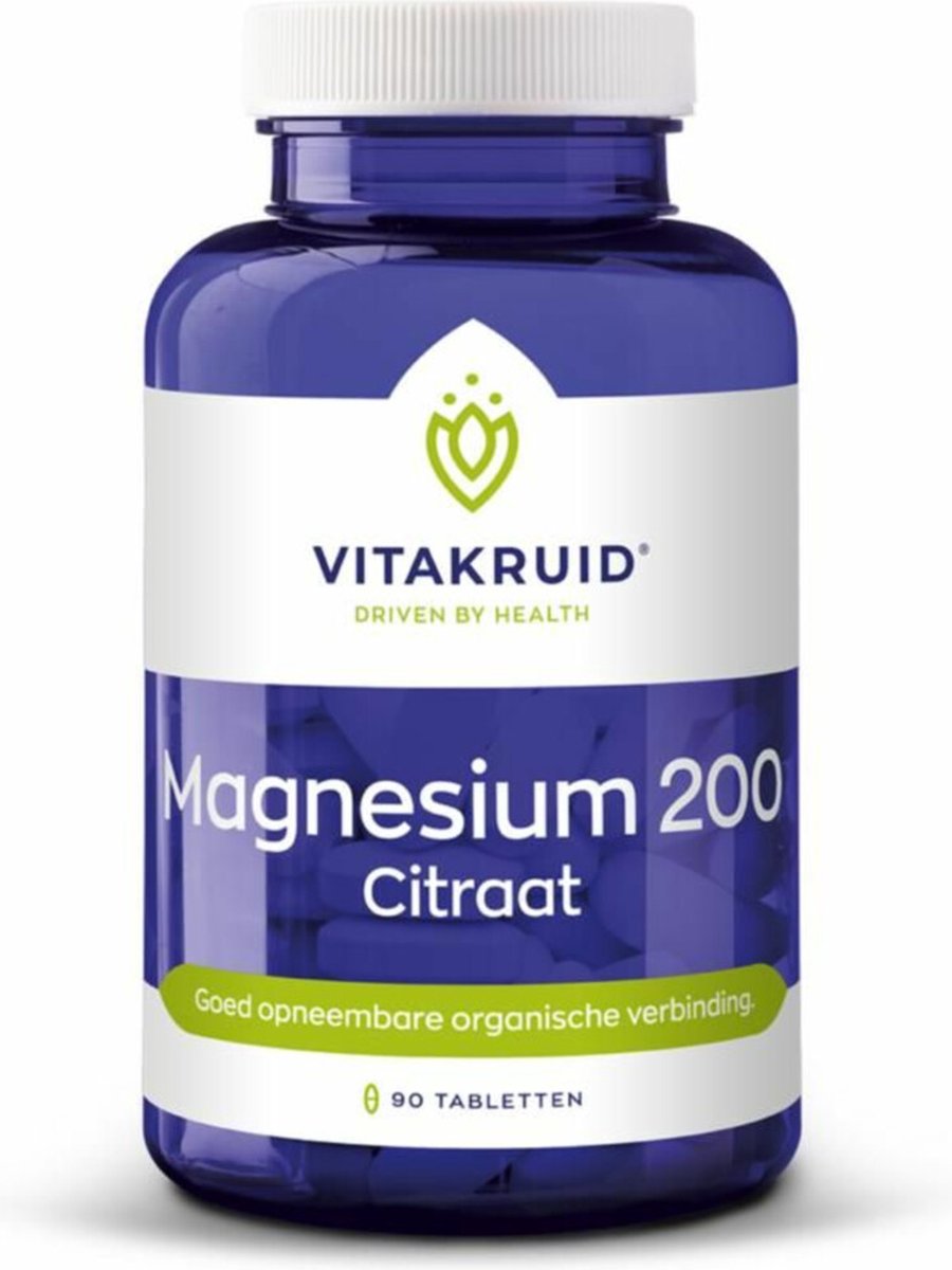 Vitakruid Magnesium 200 Citraat - 2 x 90 tabletten - Voordeelverpakking