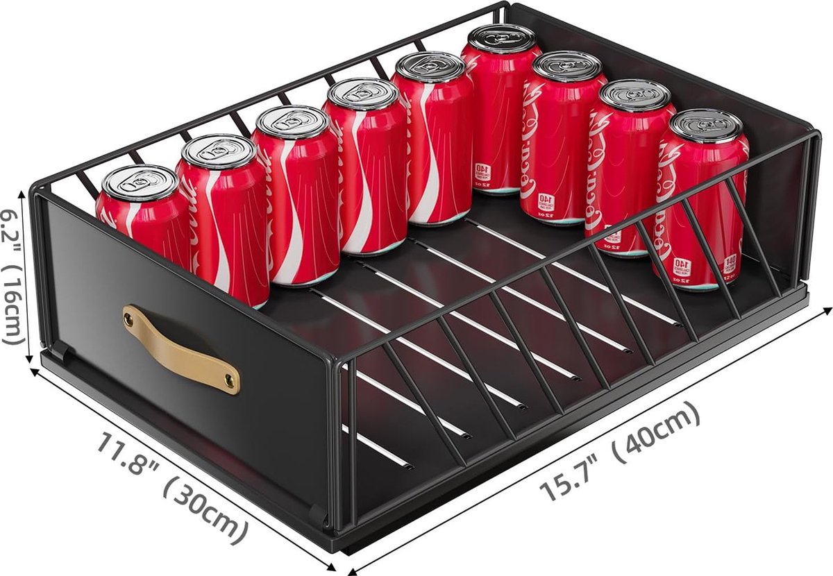 Uittrekbare Lade Keuken - Telescopische Kastorganizer, Geen Boren, 40x24x17 Cm, Zwart | Voor Opbergen, Keukenkast, Badkamer