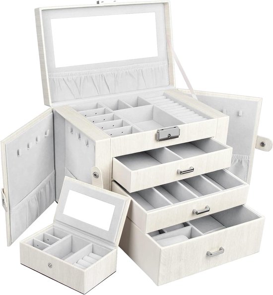 Dokin groot xl sieradendoos sieradenkoffer juwelenkistje sieradenbox - Sieraden online kopen? | Korting tot 55