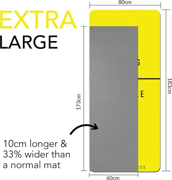 Extra brede en extra dikke Grote trainingsmat voor mannen en vrouwen - 183 cm x 80 cm x 10 mm - TPE Fitness antislip yogamat voor thuis HIIT workouts pilates gymnastiek Yogamat — afbeelding 3