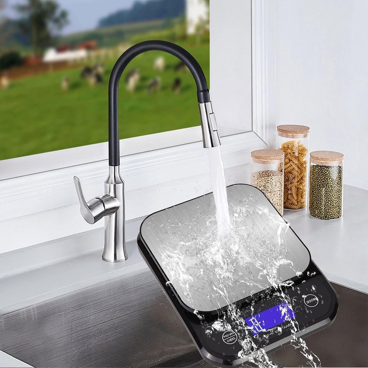 Waterdicht IP67 5 kg Digitale Keukenweegschaal USB - Nauwkeurige Ounce en Gram - Geschikt voor Afvallen, Bakken en Koken - Roestvrij Staal