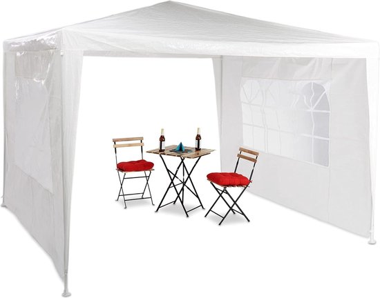 Partytent met zijwanden 3x6m PE 120 gr/m2 - wit
