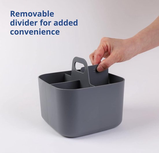 Azyvum Multifunctionele Mand Organizer - Opbergmand Met Handvat En Schotten (Grijs)