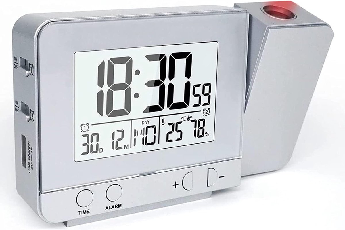 Solacis Wekkerradio Met Projectie - Wekkerradio - Digitale wekker - Wekkerradio kinderen - Wekker met projectie op plafond - Must have!