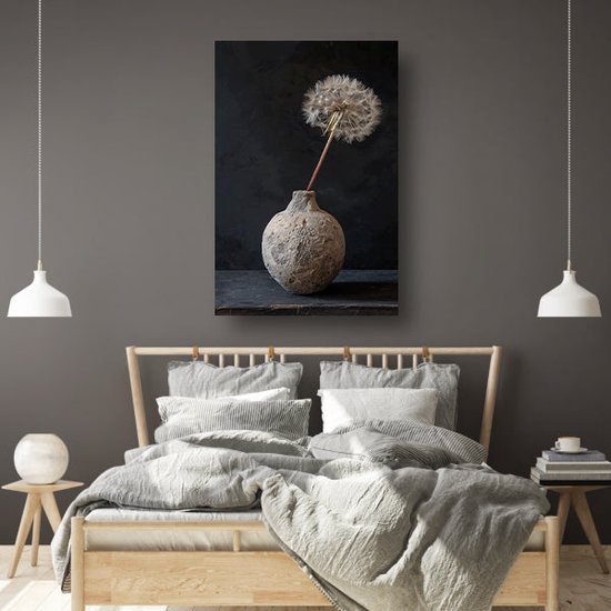 tableau fleurs - tableau nature - Tableau vase sur toile - Peintures sur toile industrielle - Toile Décoration murale - Peintures & affiches toile 75x100 cm