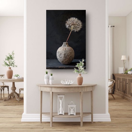 tableau fleurs - tableau nature - Tableau vase sur toile - Peintures sur toile industrielle - Toile Décoration murale - Peintures & affiches toile 75x100 cm