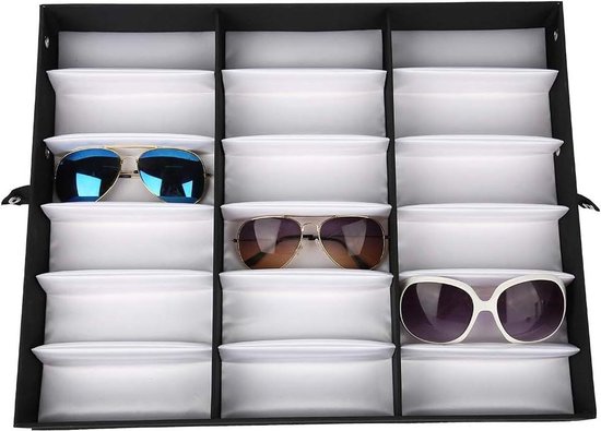 glazen display rek 8 of 18 Grid Brillen Opbergkoffer Doos Zonnebril