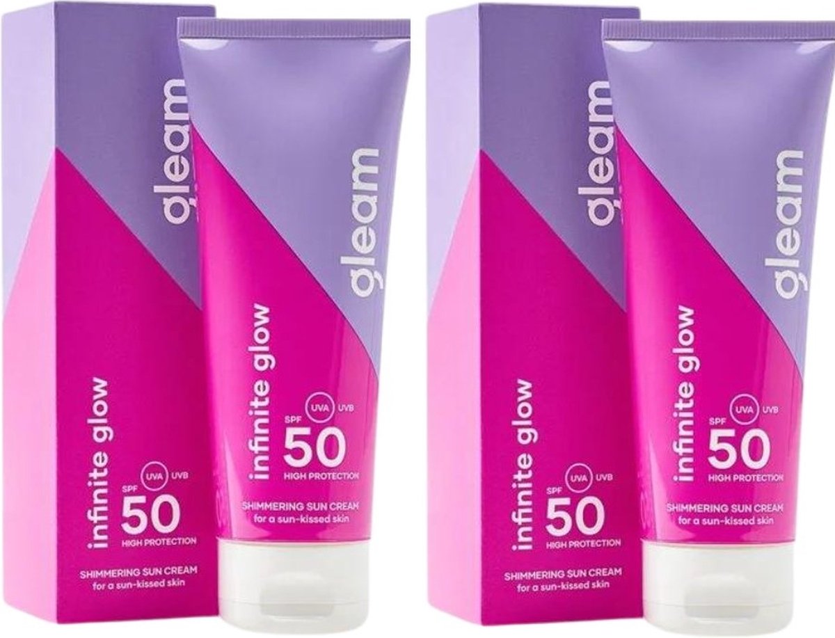 Gleam - Glitter Zonnebrand SPF50 Voordeelverpakking - 2x100ml