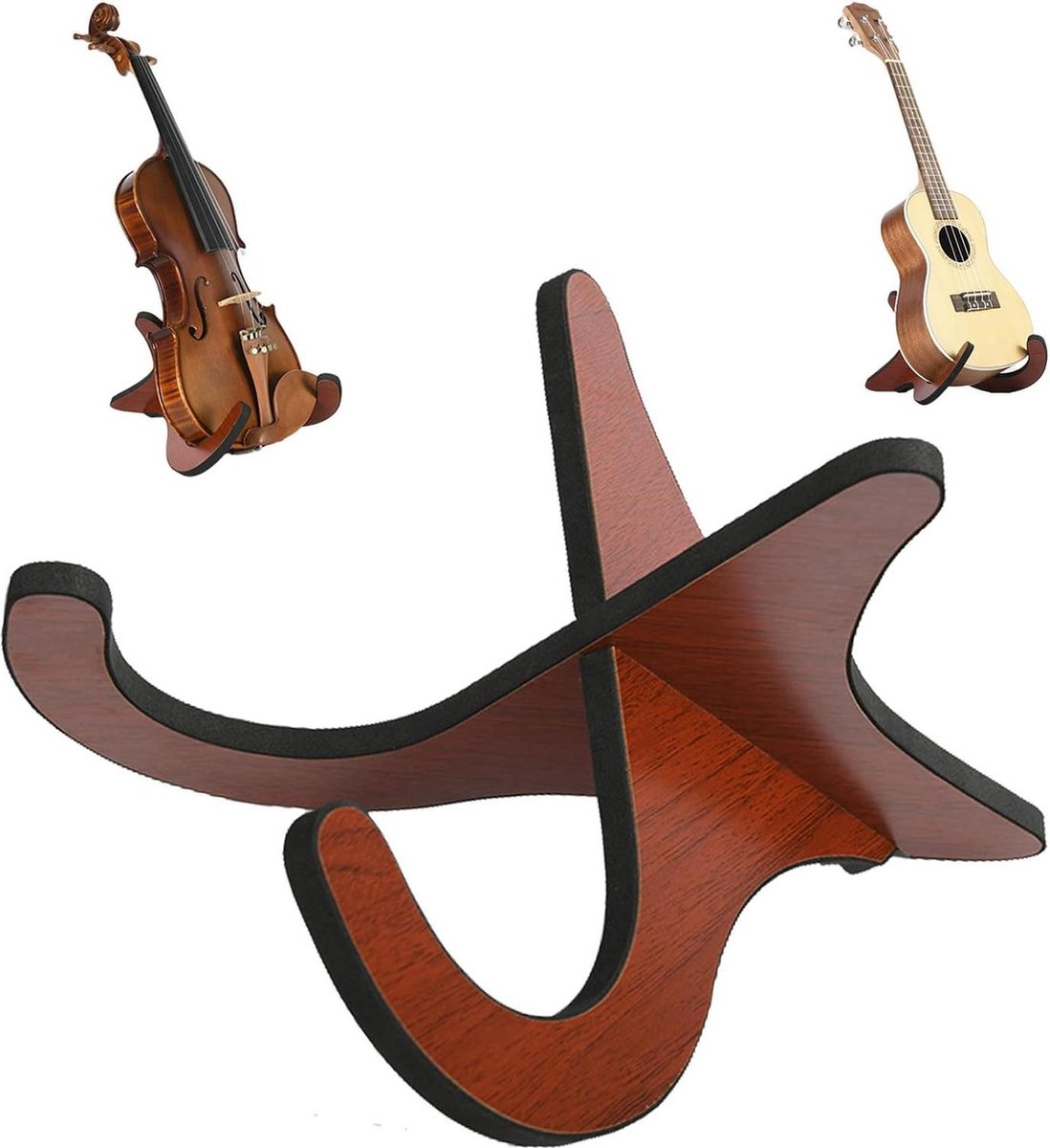 Standaard gitaarstandaard - opvouwbaar houten houder voor ukulele, viool, mandoline