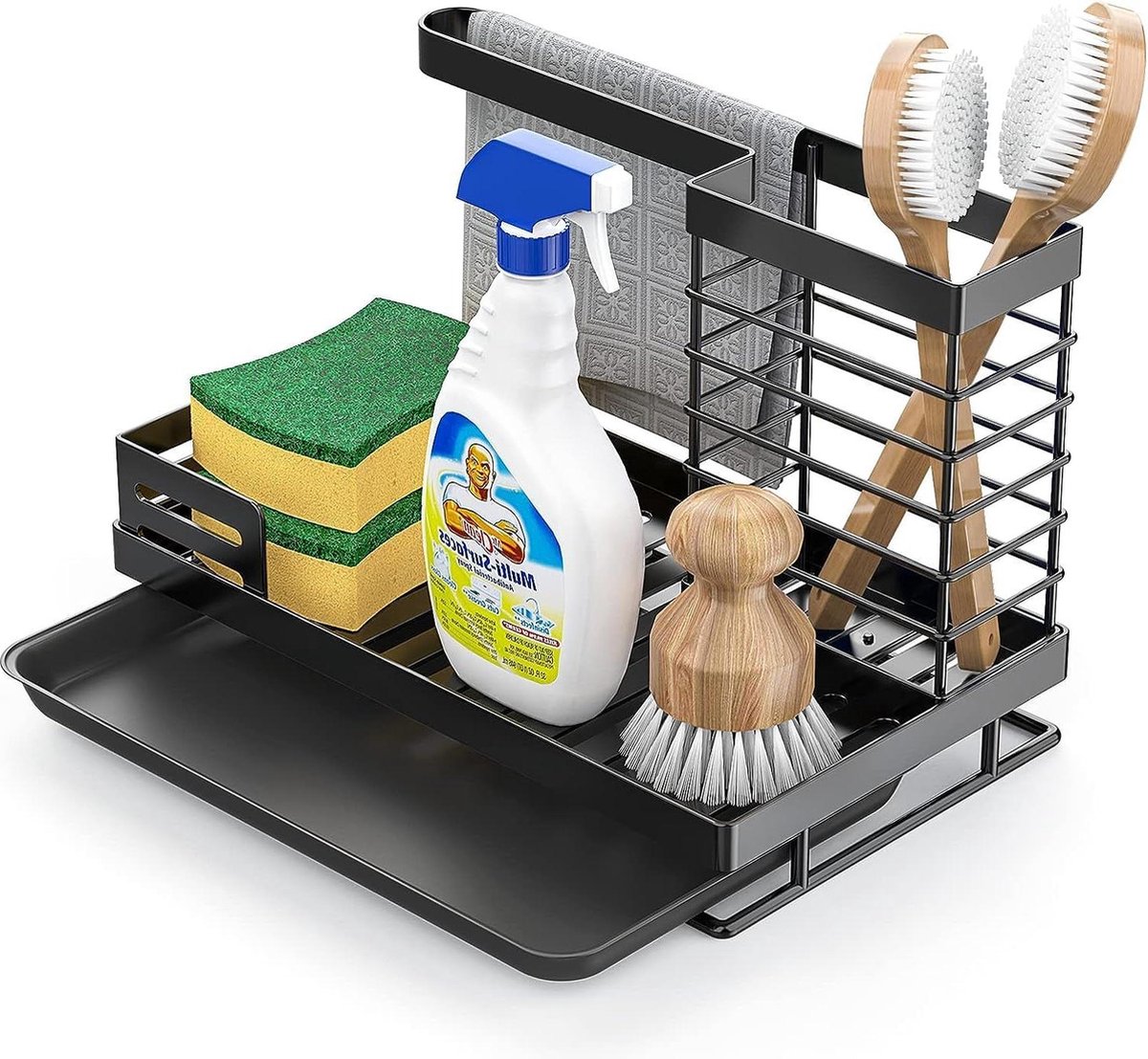 Goedkoopste Sponshouder organizer muur - afdruiprek afneembaar - keuken badkamer opslag