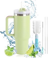 Tasse thermos sans BPA 1200 ml – Tasse isotherme à double isolation pour café – Tasse à café de voyage avec paille – Tasse de voyage haute capacité