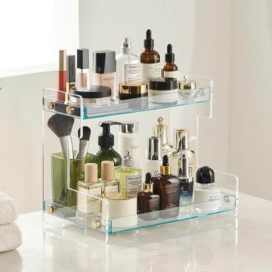Perfume Holder Organizer - Fragrance Rack Three-Layer Perfume Holder, Perfume Organizer For Men | Perfume Rack, Wooden Perfume Stand, Black Perfume Organizer With Drawers for Watches, Room