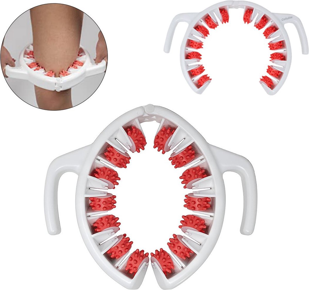 MKSS® Cellulite Massage Apparaat - Anti Cellulitis Apparaat - Cupping Cups - Wit met Rood