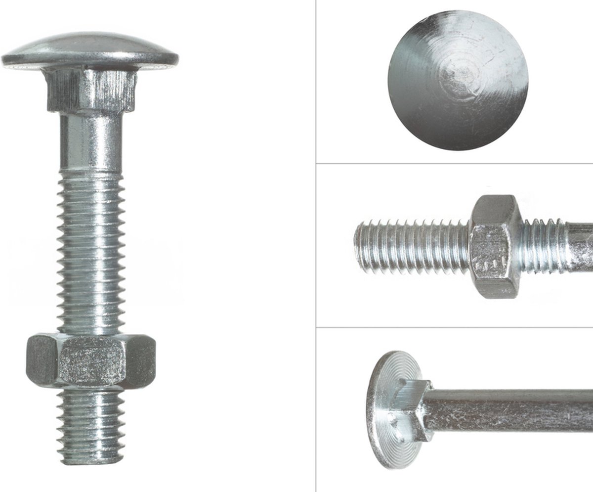 Slotbouten Verzinkt M8 x 25 mm | 200 stuks