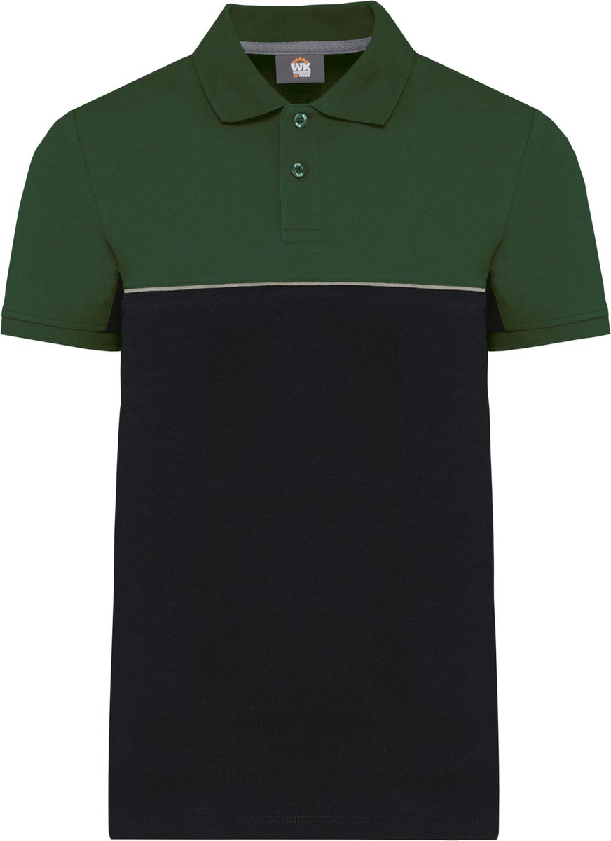 WK. Designed To Work Ecologische uniseks polo met korte mouwen in twee kleuren WK210 - Black / Forest Green - XS