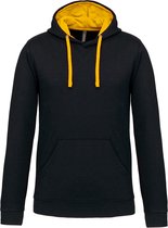 Kariban Pull à capuche avec capuche contrastée K446 - Noir / Yellow - XXL