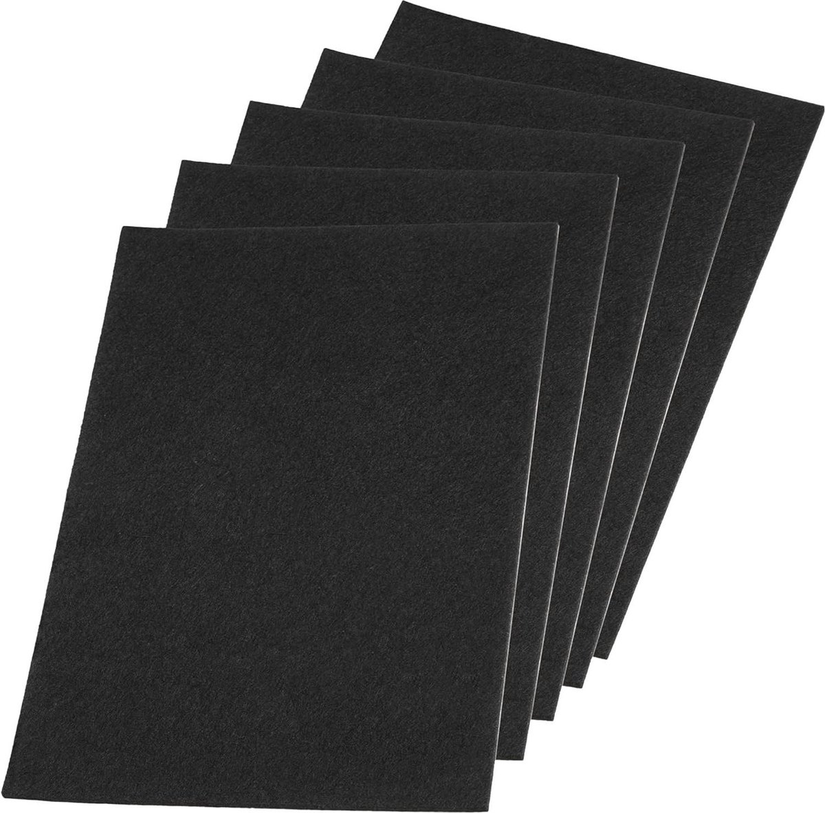 Zelfklevende viltplaat zwart 200 x 300 mm - 5 stuks