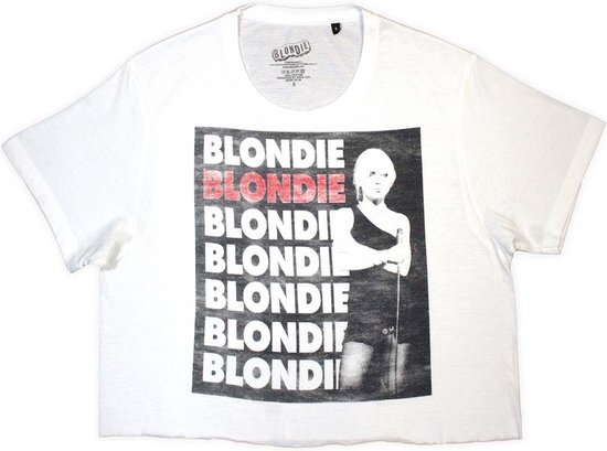 Foto: Blondie stacked logo crop top l wit