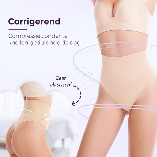 String correcteur taille haute pour Femme - string correcteur - Zwart - Taille S - Ultra doux - sous-vêtements correcteurs femme - Sous-vêtements sans couture femme - Sous-vêtements sans couture femme - String correcteur