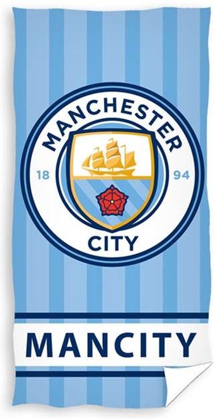 Foto: Manchester city strandlaken 70x140 cm blauw