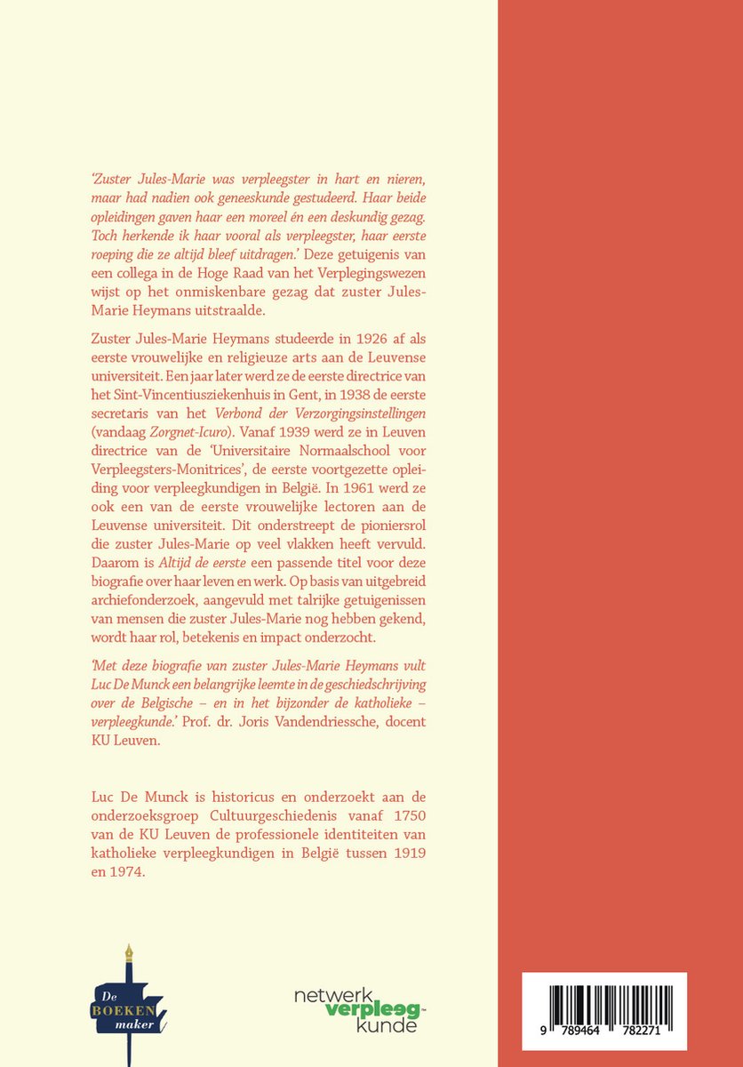 Altijd de eerste - back cover