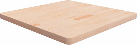 vidaXL Plateau de table en chêne Massief - 80 x 80 x 4 cm - Non traité - Partie table