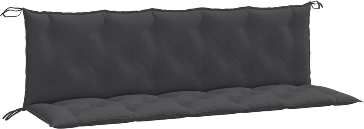 vidaXL - Tuinbankkussens - 2 - st - 180x50x7 - cm - stof - gemêleerd - antracietkleur