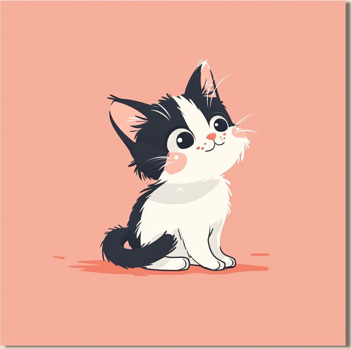10x Dieren geboortekaartje met kitten voor Jongen of Meisje | Vierkant L formaat (21x21 cm) | Wenskaart Geboorte