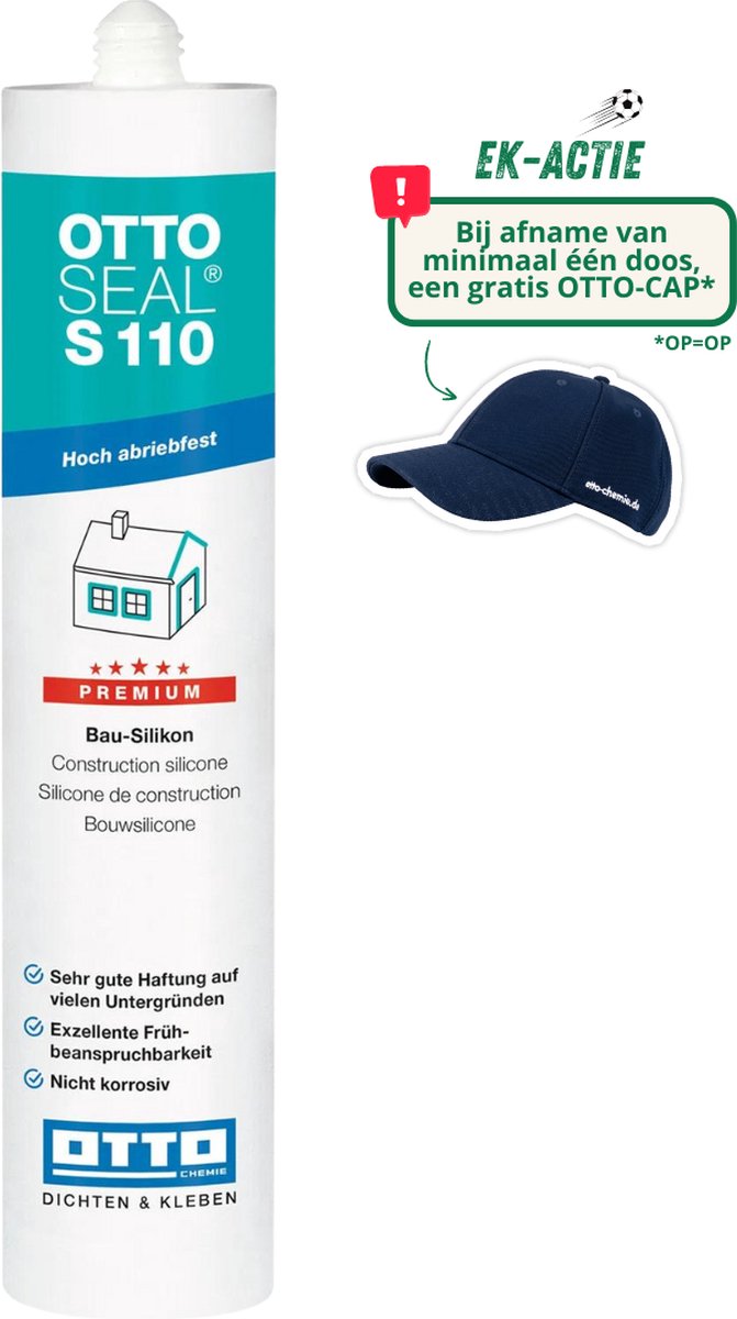 Ottoseal S110, 310ml, Pergamon siliconenkit badkamer, sanitair, keuken, woonkamer etc.