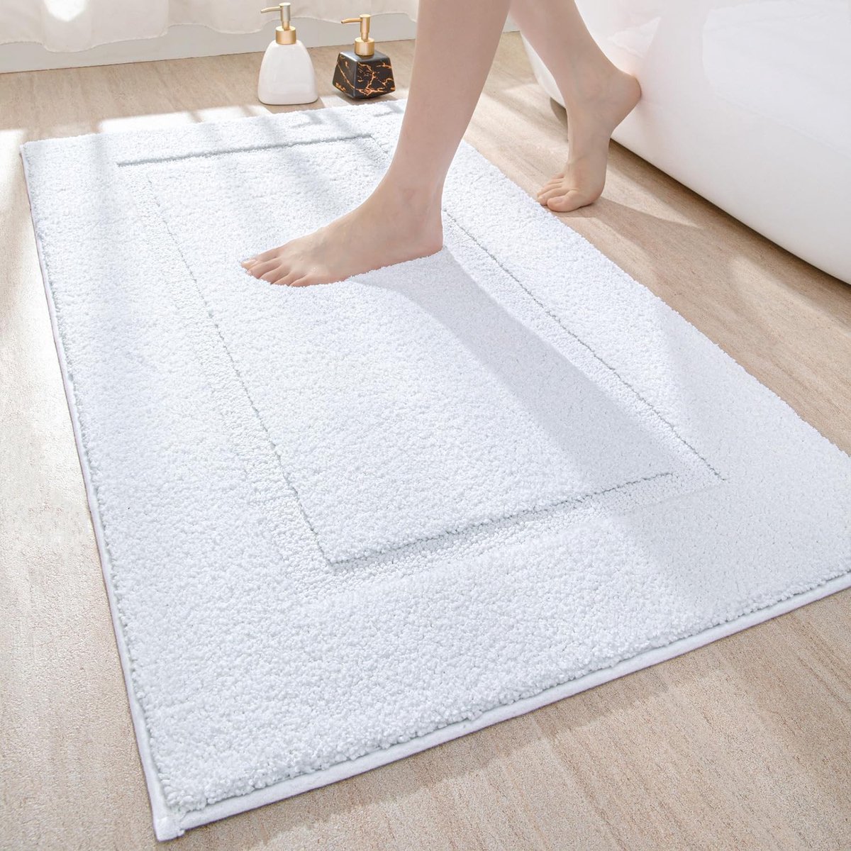 Traagschuim badmatten, absorberend, antislip, wasbaar, 40 x 120 cm, donkergrijs