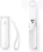 AnyPrice® - 3 in 1 Mini Ventilator / Fan - Powerbank - Zaklamp - Opvouwbare Handventilator - Oplaadbaar met USB - Multifunctioneel - Wit