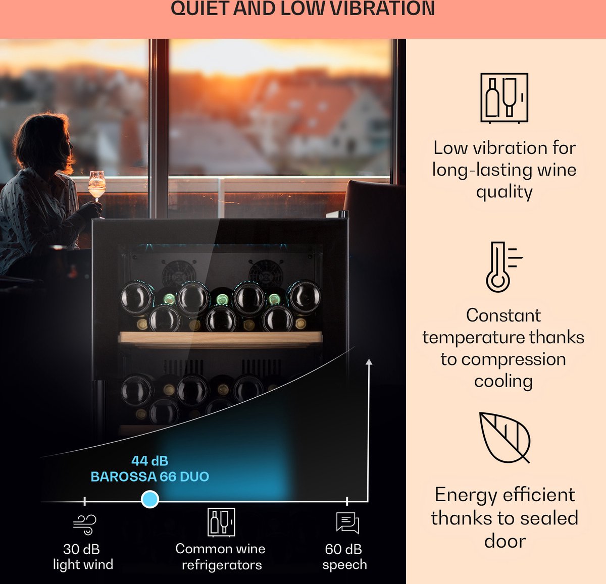 Klarstein Barossa 79 Duo Wijnkoelkast - 79 Flessen - 204 - afbeelding 3