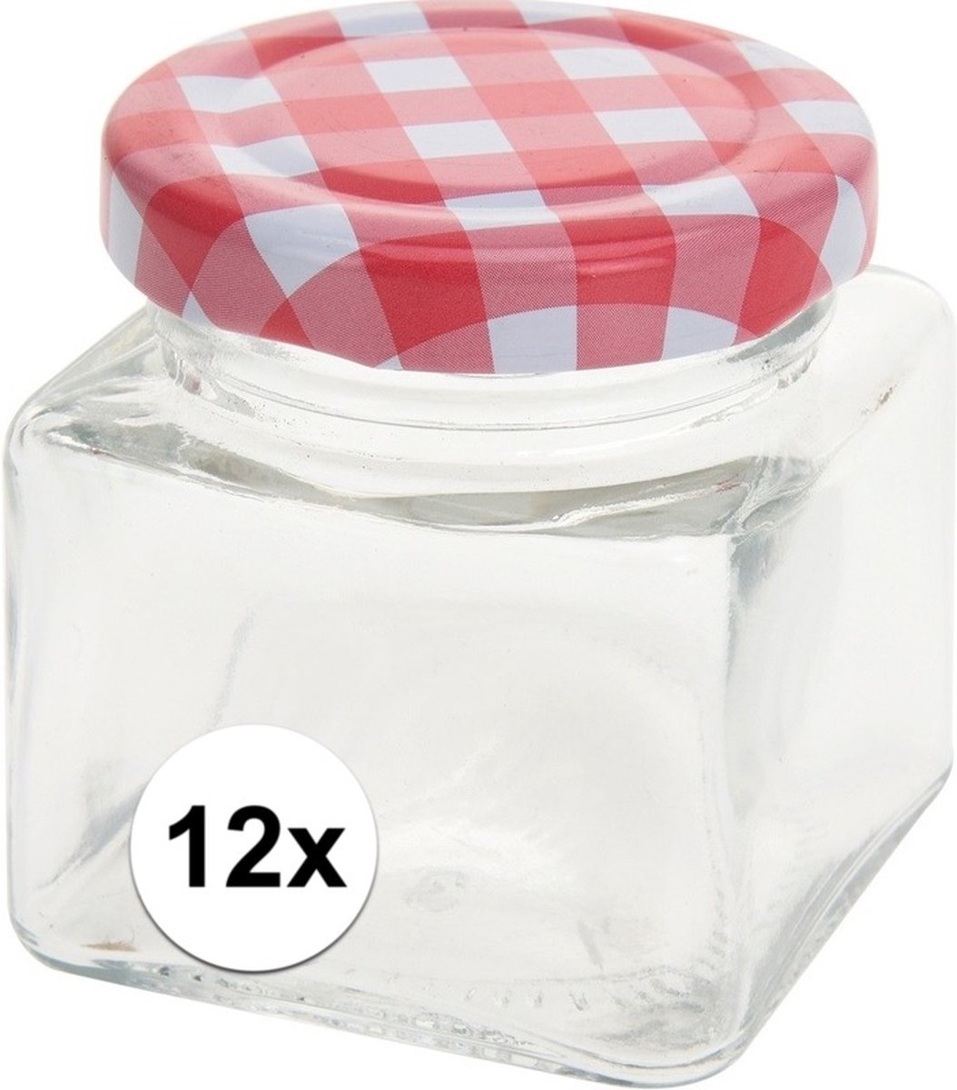 Excellent Houseware Inmaak/weckpotjes - 75 ml - 12x stuks - met draaideksel - mini potjes