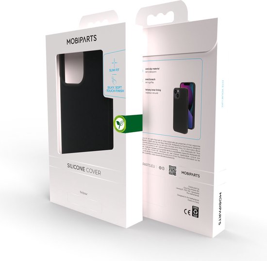 Mobiparts Coque en silicone pour Apple iPhone 13 Pro Max avec 1 film protecteur d'écran en Glas trempé - Zwart