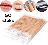 Bol.com DW4Trading Spitse Wattenstaafjes voor Make-Up Toepassingen - Hout - 50 stuks aanbieding