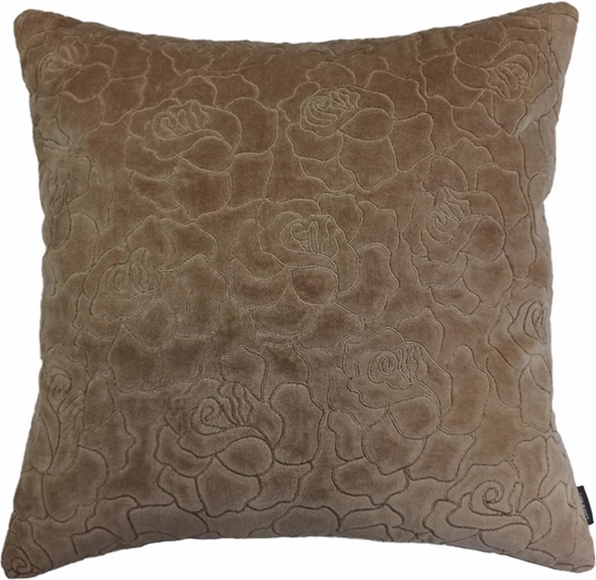 Linen & More Rose Embroidery Soft Roze Kussen | 45 X 45 | Sierkussen Voor Woonkamer Of Slaapkamer