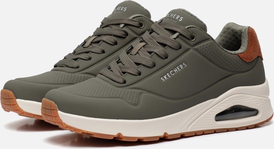 Skechers Uno - Suited On Air - Heren Sneakers - Olijfgroen