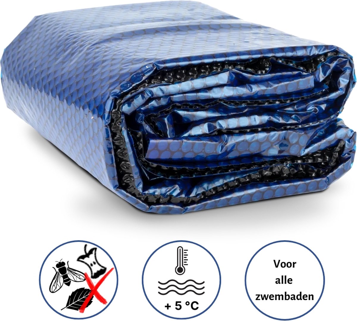 WAYS D'luxe - Solarzeil voor zwembad - Zwembad Afdekzeil - 400 x 200 cm - Zwart/Blauw - Rechthoek - 200 micron - Multifunctioneel zeil - Voor Alle zwembaden