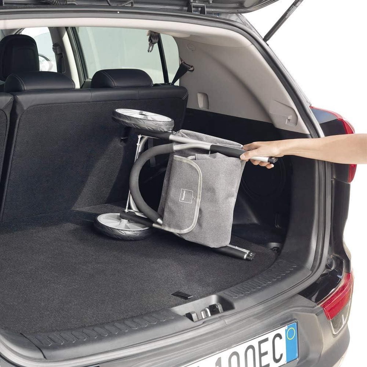 Boodschappentrolley Metaltex Magnolia blauw - opvouwbaar - 45 liter - betaalbaar en gedetailleerd Folding Shopping Trolley