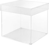 Bol.com 5-Zijdige Helder Acryl Kubus Display Doos met Deksel - 15 x 15cm - Plastic Stofdichte Balie Opslag Doos Voor Verzameling... aanbieding